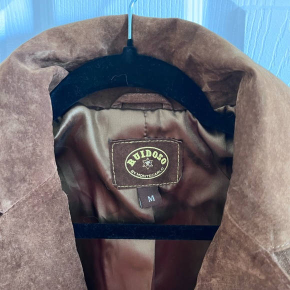 Women's Size M Ruidoso 100% Suede Leather jacket brown and turquoise western - Picture 3 of 10